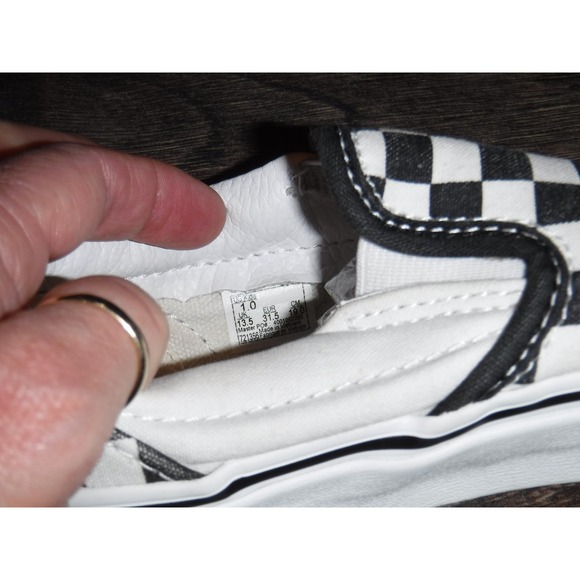 Vans Kids Classic Slip On Checkerboard Shoes Size 1 US Black White - Picture 3 of 10